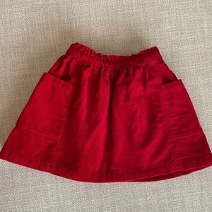 Red corduroy skirt